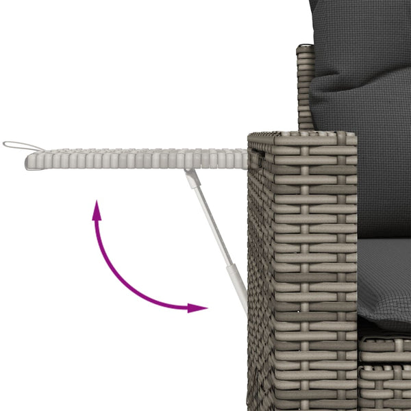 vidaXL 10-Piece Garden Sofa Set with Cushions Grey Poly Rattan