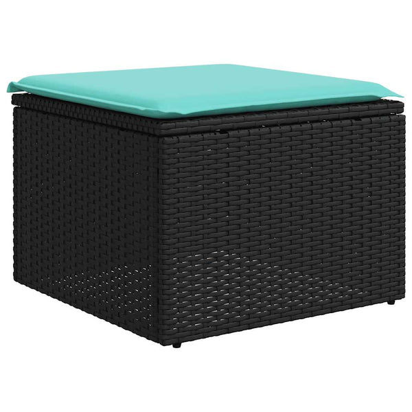 vidaXL 11-Piece Garden Sofa Set with Cushions, Black Poly Rattan