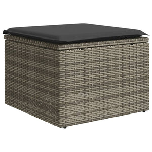vidaXL 11-Piece Garden Sofa Set with Cushions Grey Poly Rattan