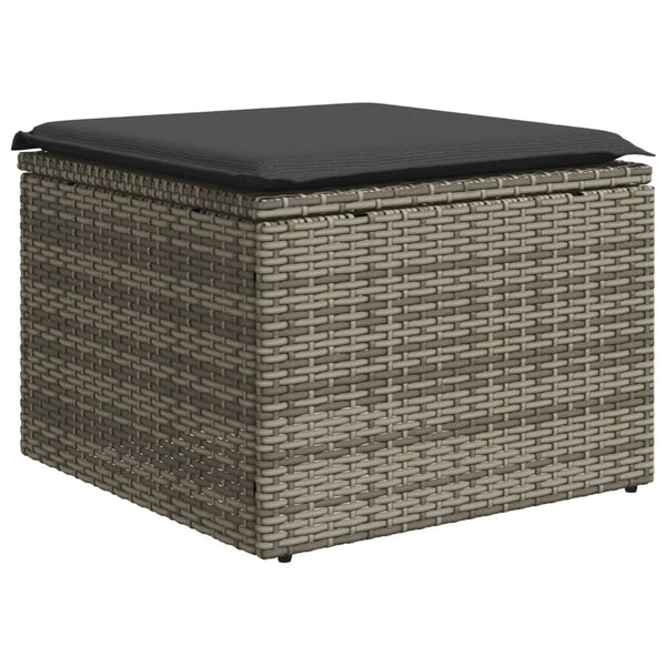 vidaXL 11-Piece Garden Sofa Set with Cushions Grey Poly Rattan