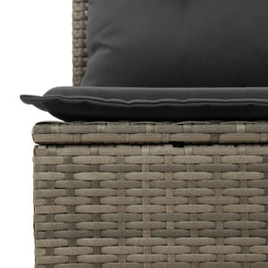 vidaXL 11-Piece Garden Sofa Set with Cushions Grey Poly Rattan