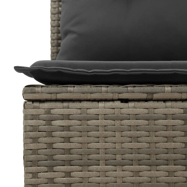 vidaXL 11-Piece Garden Sofa Set with Cushions Grey Poly Rattan