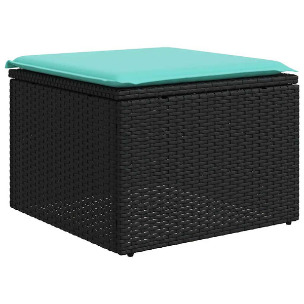 vidaXL 12-Piece Garden Sofa Set with Cushions, Black Poly Rattan