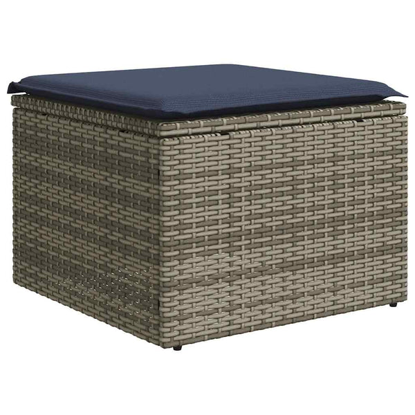 vidaXL 13-Piece Garden Sofa Set with Cushions, Grey, Poly Rattan