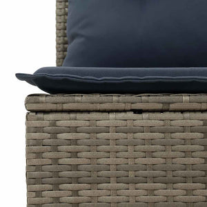 vidaXL 13-Piece Garden Sofa Set with Cushions, Grey, Poly Rattan