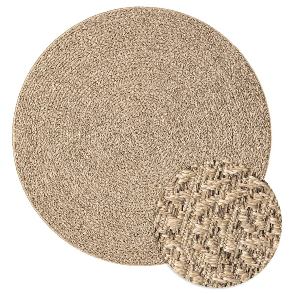vidaXL ZIZUR Rug Ø 200 cm Jute Look Indoor and Outdoor