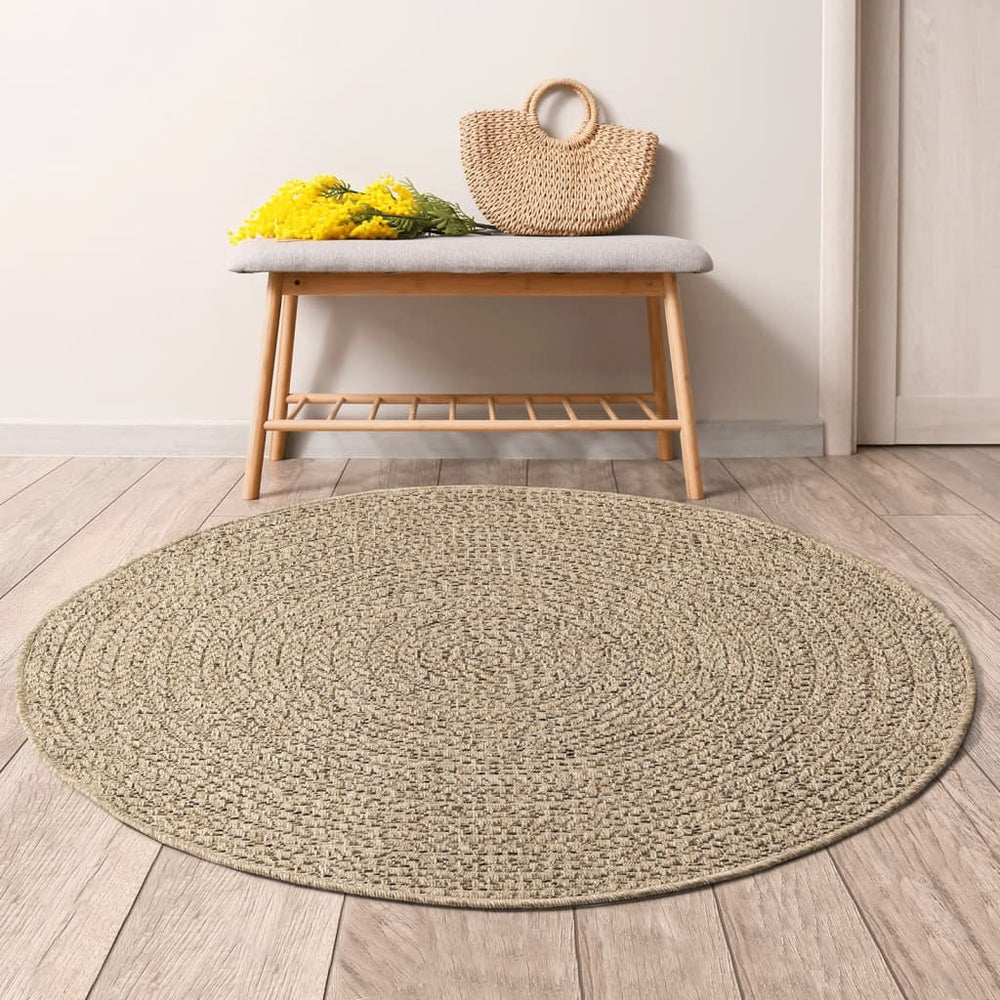 vidaXL ZIZUR Rug Ø 200 cm Jute Look Indoor and Outdoor