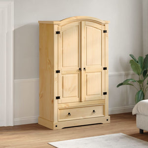vidaXL Wardrobe "Corona" 101x52x170 cm Solid Pine Wood