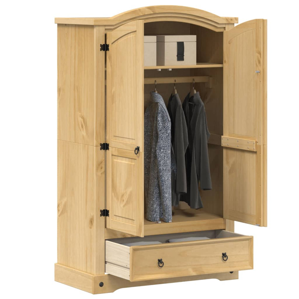 vidaXL Wardrobe "Corona" 101x52x170 cm Solid Pine Wood