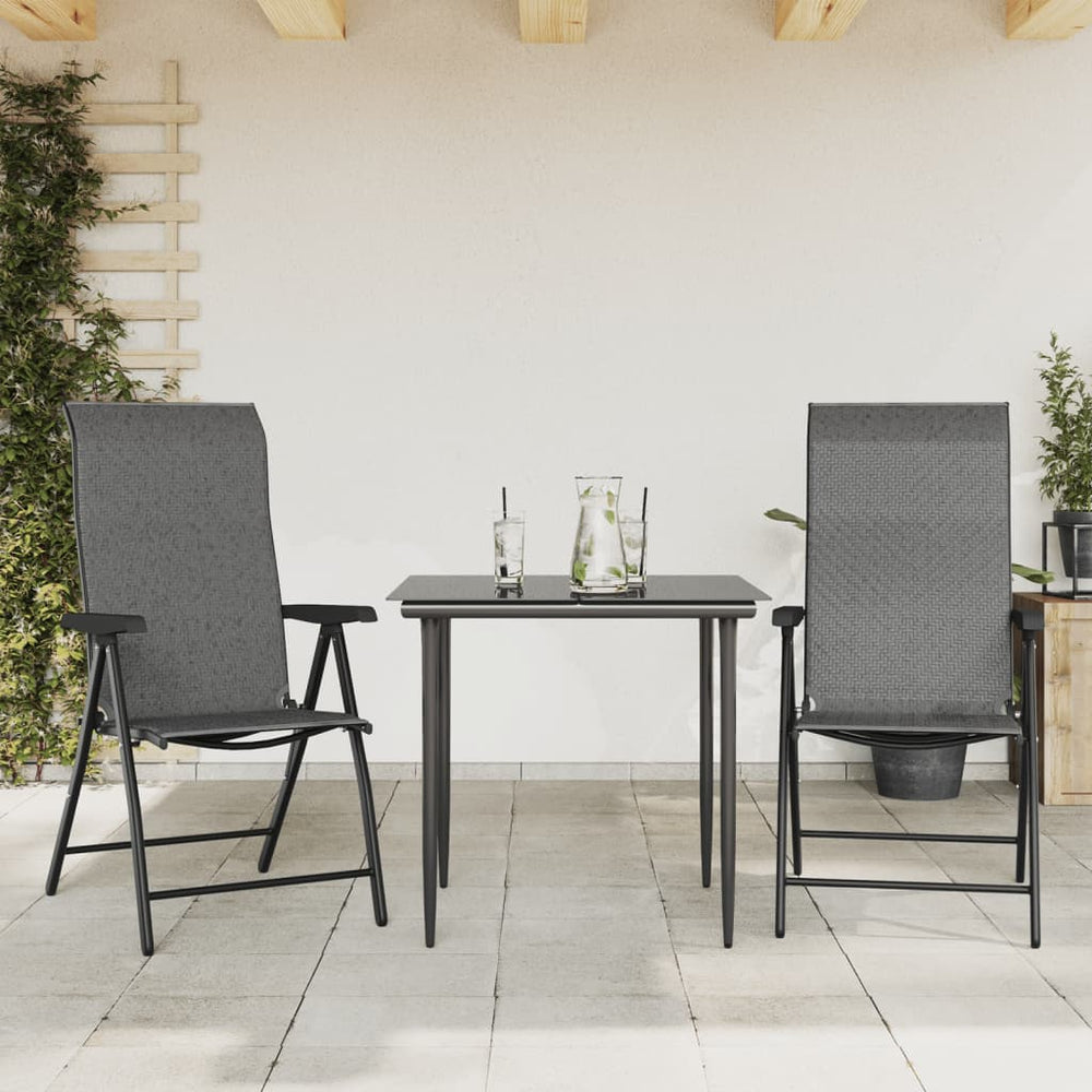 vidaXL Garden Chairs 2 pcs. Foldable Grey Poly Rattan