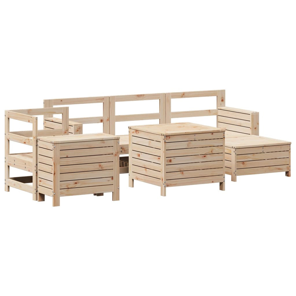 vidaXL 7-Piece Garden Sofa Set Solid Pine Wood
