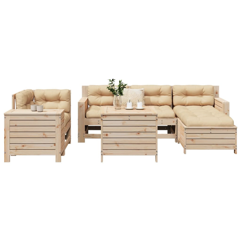 vidaXL 7-Piece Garden Sofa Set Solid Pine Wood