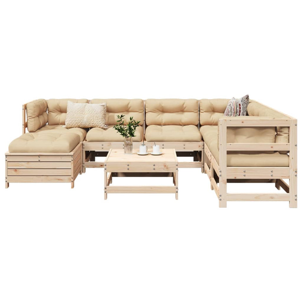 vidaXL 8-piece Garden Sofa Set Solid Pine Wood