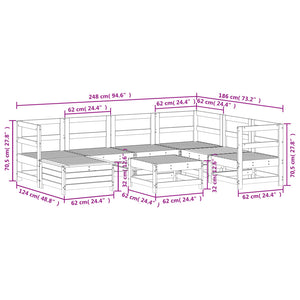 vidaXL 8-piece Garden Sofa Set White Solid Pine Wood