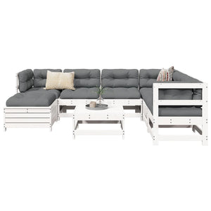 vidaXL 8-piece Garden Sofa Set White Solid Pine Wood
