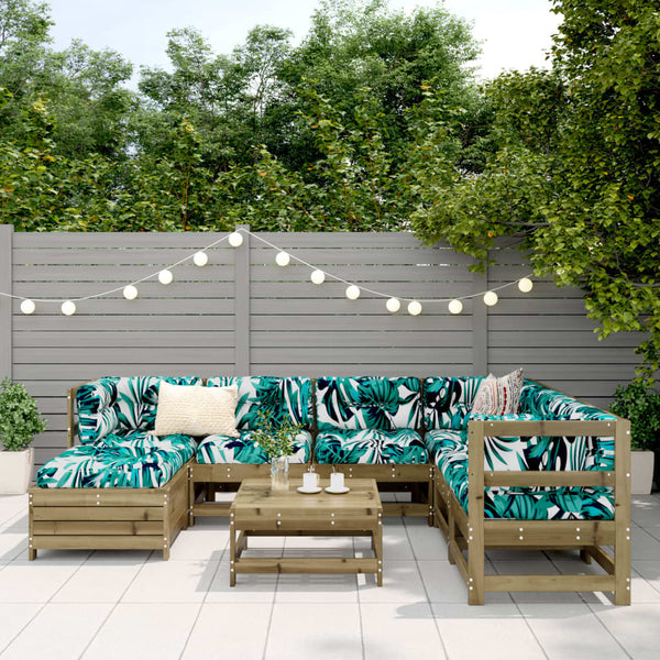 vidaXL 8-Piece Impregnated Pine Wood Garden Sofa Set