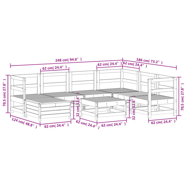 vidaXL 8-Piece Impregnated Pine Wood Garden Sofa Set