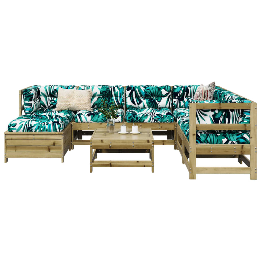 vidaXL 8-Piece Impregnated Pine Wood Garden Sofa Set