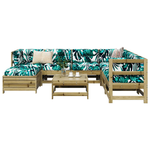 vidaXL 8-Piece Impregnated Pine Wood Garden Sofa Set