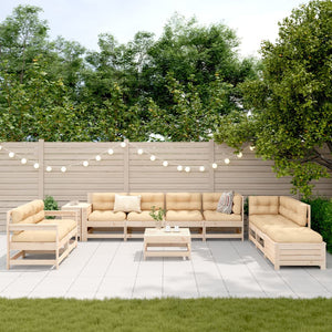 vidaXL 11-pc. Garden Sofa Set Solid Pine Wood