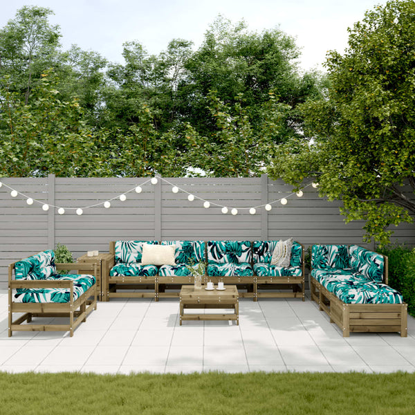 vidaXL 11-Piece Garden Sofa Set Impregnated Pinewood