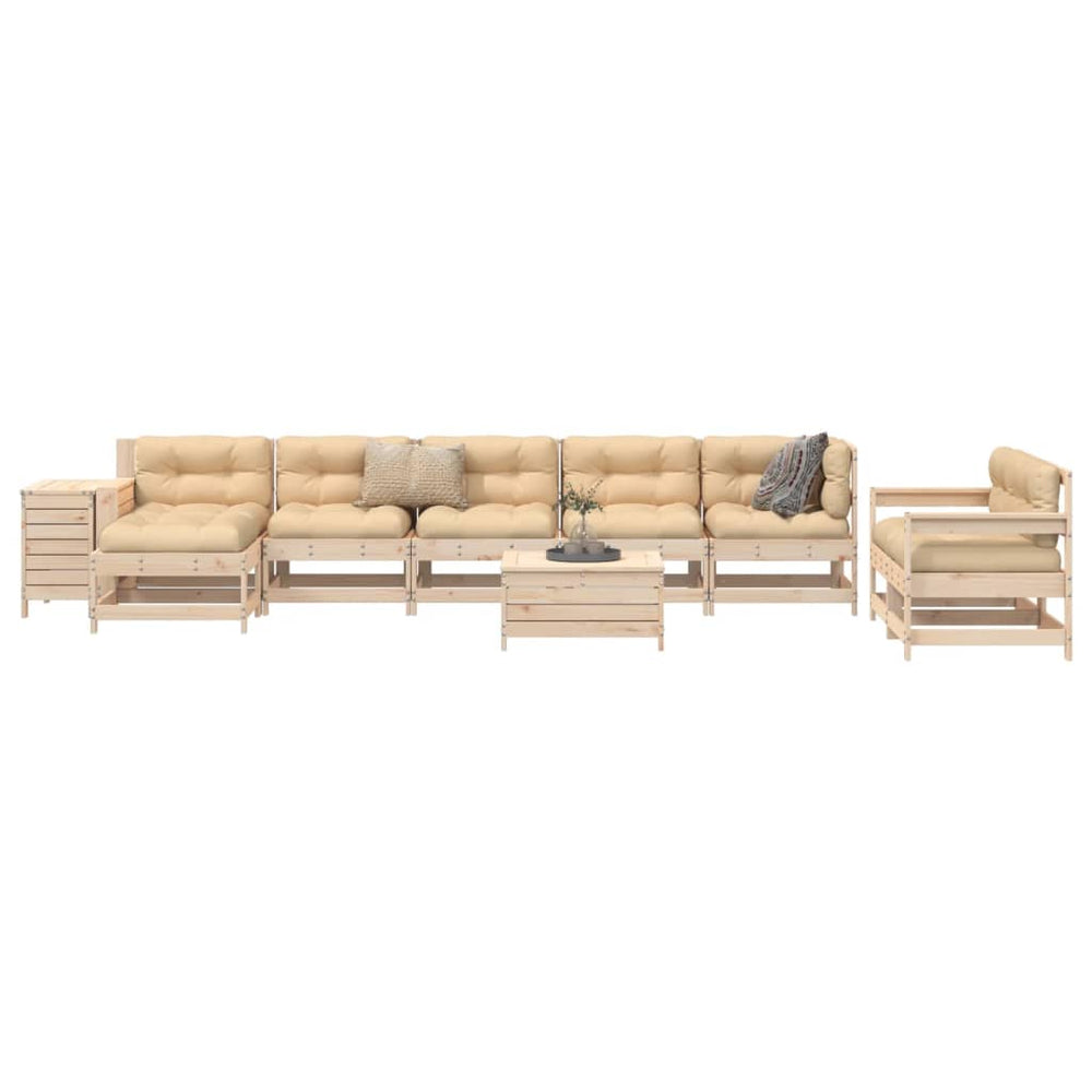 vidaXL 10-Piece Garden Sofa Set Solid Pine Wood