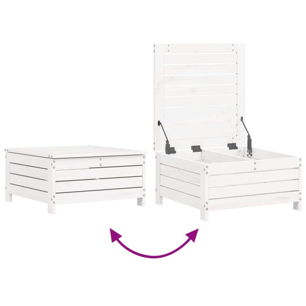 vidaXL 10-Piece Garden Sofa Set White Solid Pine Wood