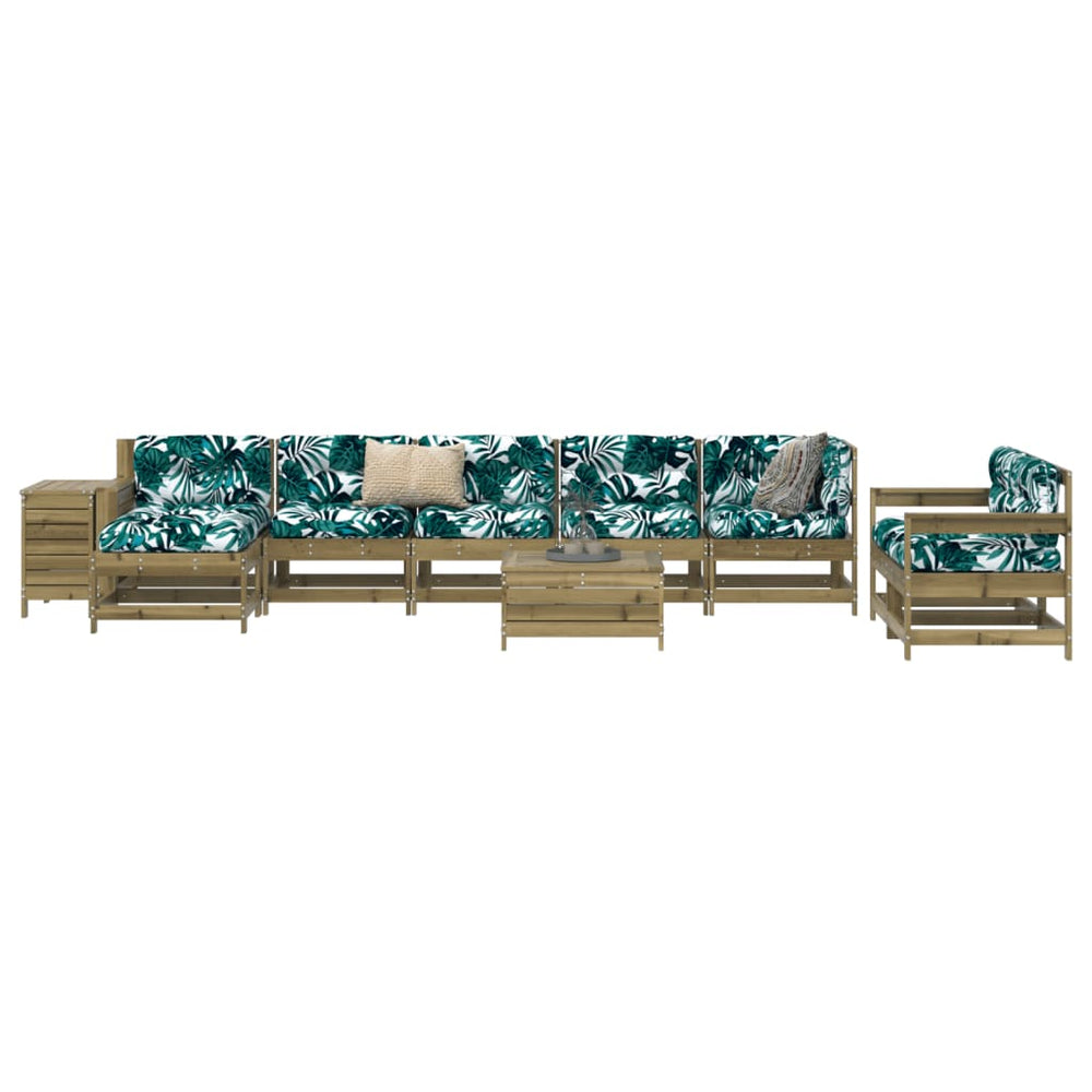 vidaXL 10-Piece Garden Sofa Set Impregnated Pinewood