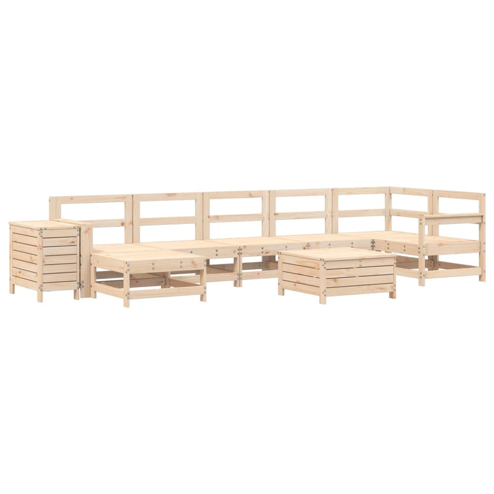vidaXL 9-piece Garden Sofa Set Solid Pine Wood