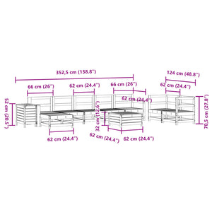 vidaXL 9-piece Garden Sofa Set Impregnated Pinewood