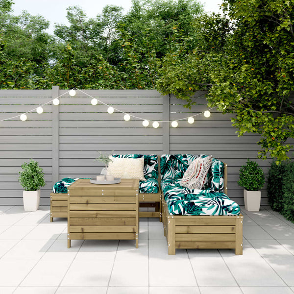 vidaXL 6-piece Impregnated Pine Wood Garden Sofa Set