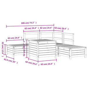 vidaXL 6-piece Impregnated Pine Wood Garden Sofa Set