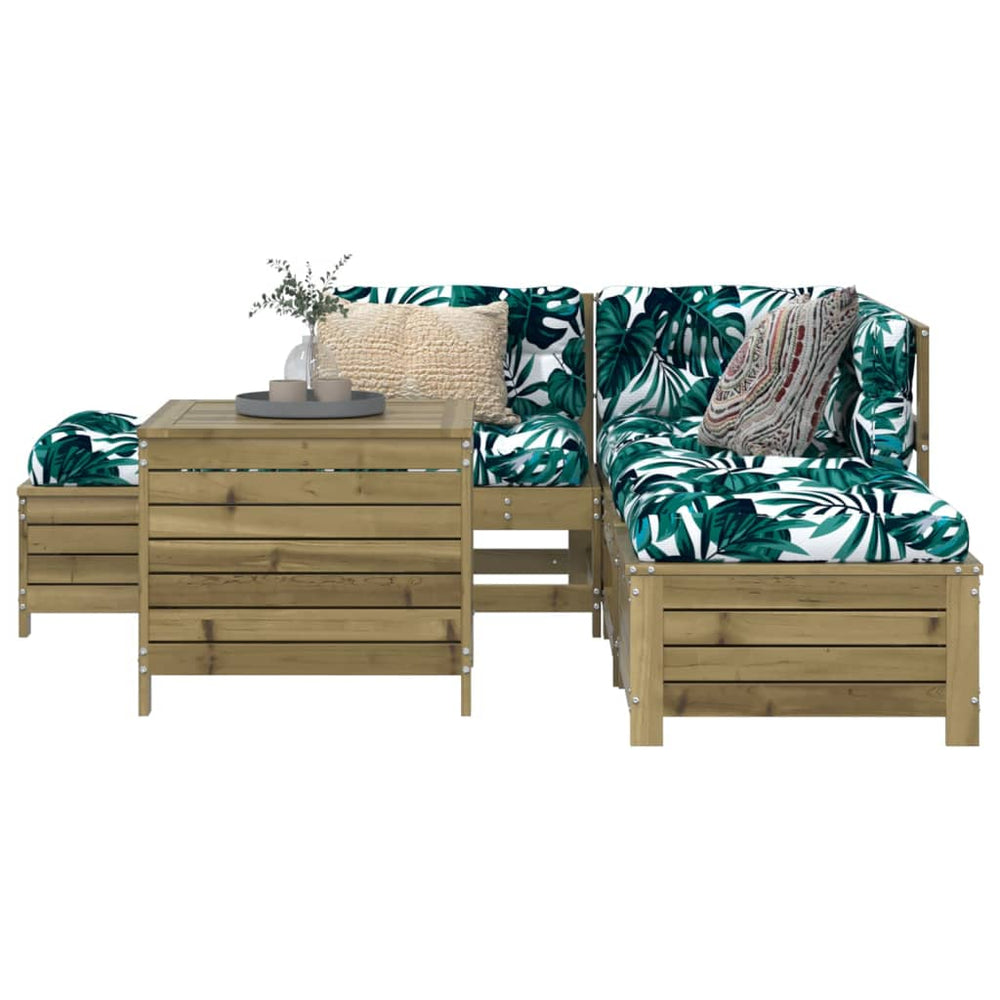vidaXL 6-piece Impregnated Pine Wood Garden Sofa Set