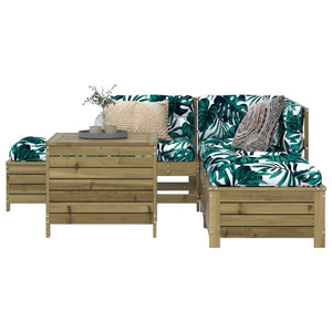 vidaXL 6-piece Impregnated Pine Wood Garden Sofa Set