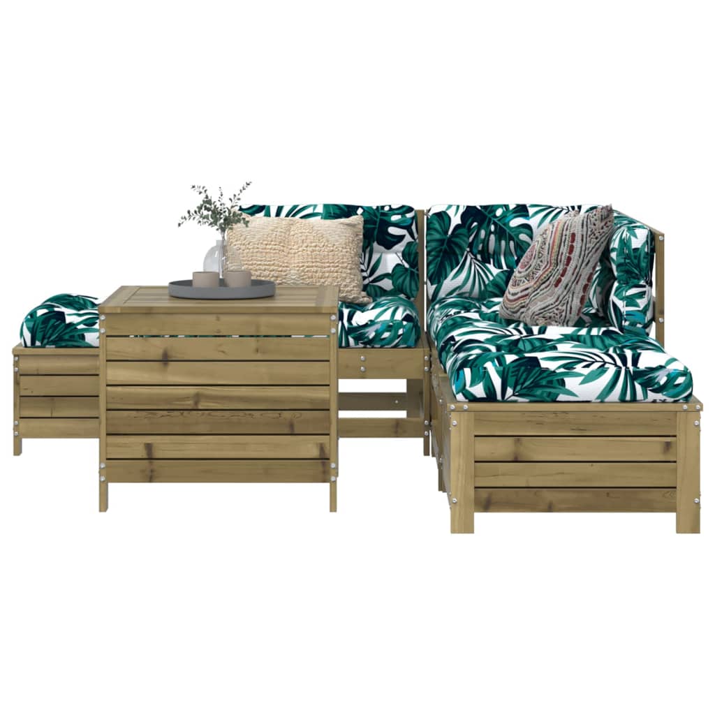 vidaXL 6-piece Impregnated Pine Wood Garden Sofa Set