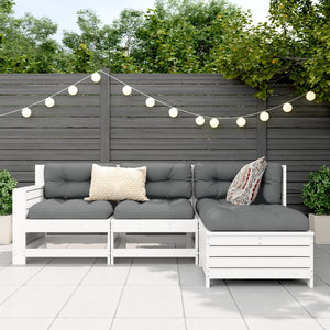 vidaXL 4-piece Garden Sofa Set White Solid Pine Wood