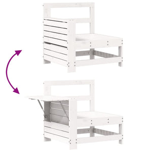 vidaXL 4-piece Garden Sofa Set White Solid Pine Wood