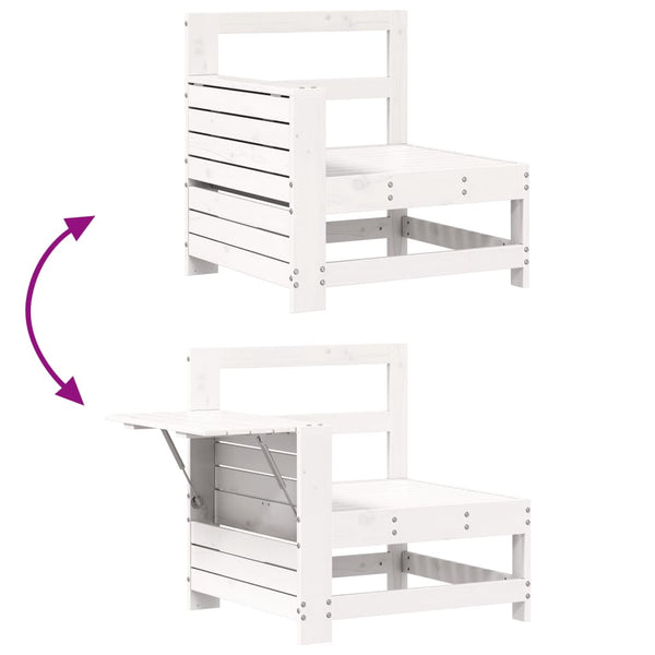 vidaXL 4-piece Garden Sofa Set White Solid Pine Wood