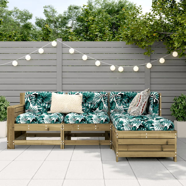 vidaXL 4-Piece Garden Sofa Set Impregnated Pinewood