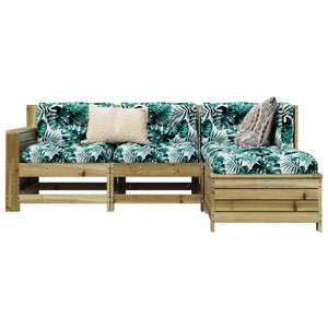 vidaXL 4-Piece Garden Sofa Set Impregnated Pinewood