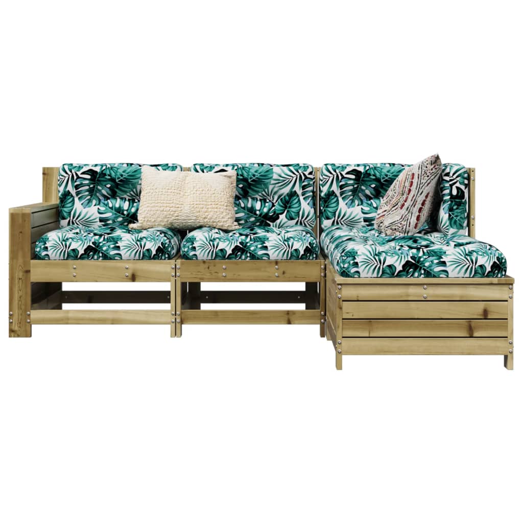 vidaXL 4-Piece Garden Sofa Set Impregnated Pinewood