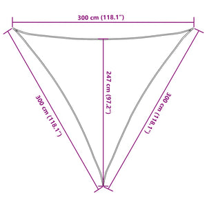 Dreieckiges Sonnensegel Hellgrau 3x3x3 m