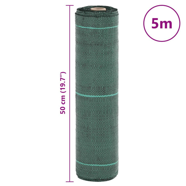 vidaXL Weed Control Fabric Green 0.5x5 m PP