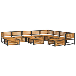 vidaXL 11-Piece Garden Sofa Set with Cushions Solid Acacia Wood