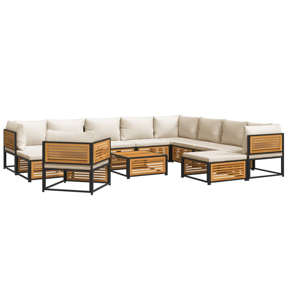 vidaXL 12-Piece Garden Sofa Set with Cushions Solid Acacia Wood