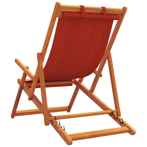 vidaXL Beach Chairs 2 pcs Foldable Red Fabric