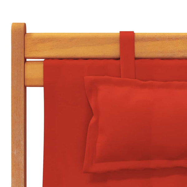 vidaXL Beach Chairs 2 pcs Foldable Red Fabric