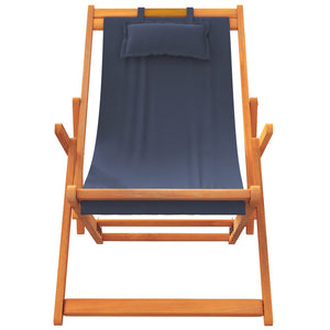 vidaXL Beach Chairs 2 pcs Foldable Blue Fabric