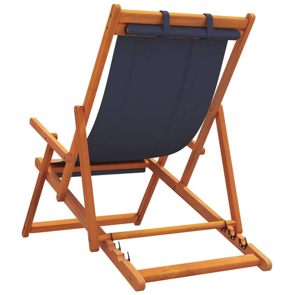 vidaXL Beach Chairs 2 pcs Foldable Blue Fabric