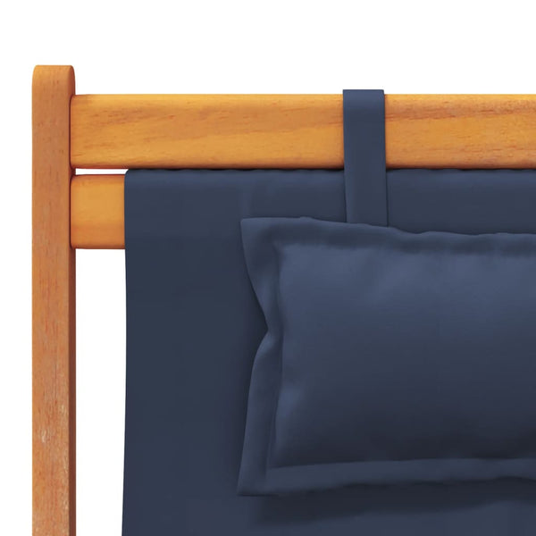vidaXL Beach Chairs 2 pcs Foldable Blue Fabric